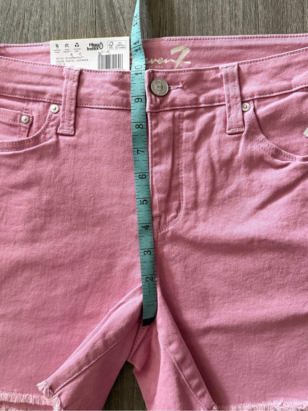 Seven7 Pink Frayed Denim Shorts - Picture 6 of 9